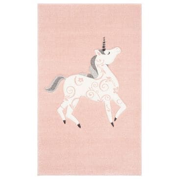 Safavieh Carousel CRK163 3"3" x 5"3" Pink and Ivory Kids  Area Rug, , large