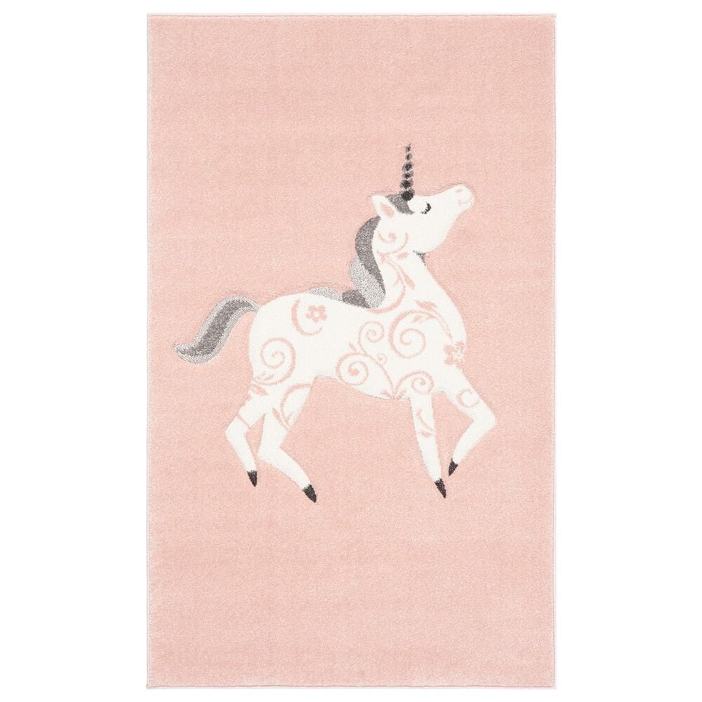 Safavieh Carousel CRK163 3"3" x 5"3" Pink and Ivory Kids Area Rug, , large