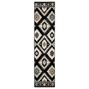 Oriental Weavers Georgia Southwest 605F0 Charcoal and Ivory Runner, , large