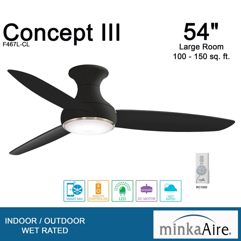 Minka-Aire Concept III 54" Ceiling Fan with LED Light in Coal, , large