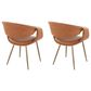 LumiSource Curvo Arm Chair with Camel Faux Leather Cushion in Antique Copper (Set of 2), , large