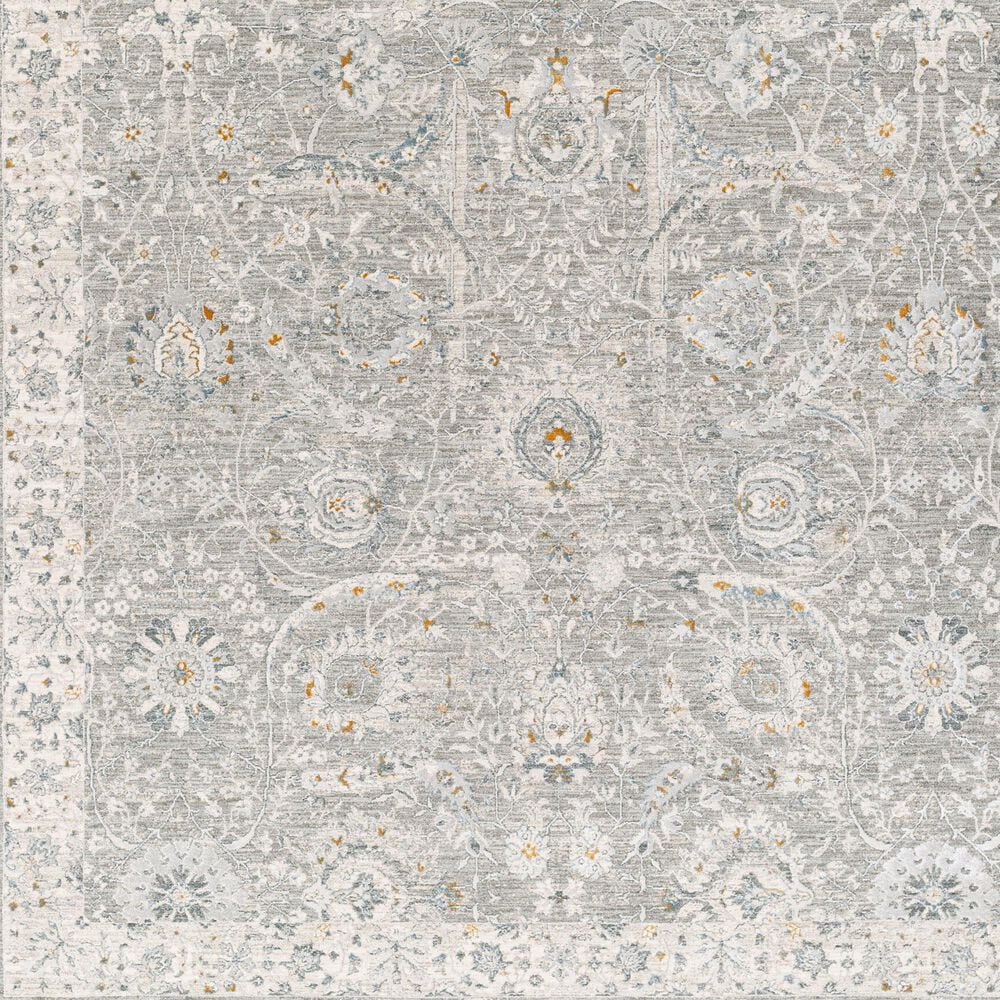 Surya Dresden Gray, Medium Gray, White, Light Slate, Denim and Mustard 2&#39;7&quot; x 10&#39; Runner, , large