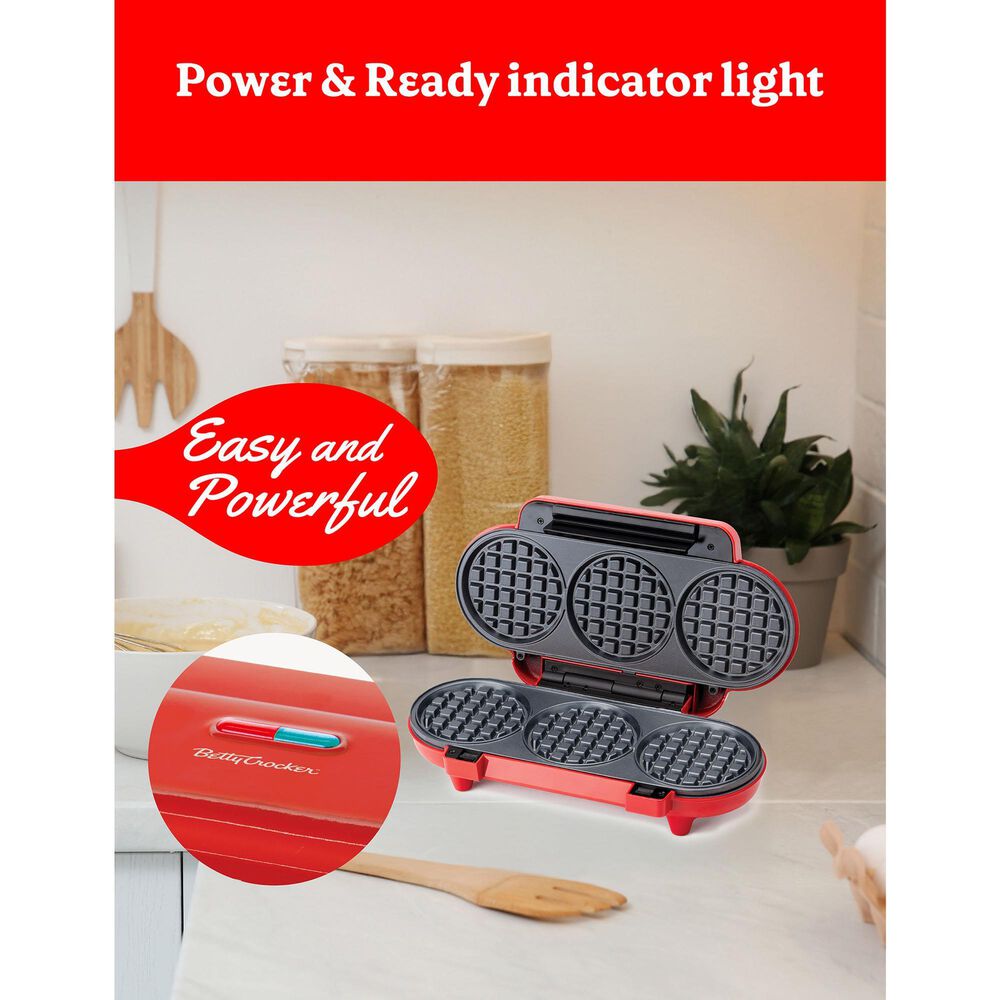 Betty Crocker 3-in-1 Waffle Maker in Red, , large