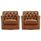 Hydeline Swivel Chair Set in Denton Saddle, , large