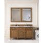James Martin Vanities Brittany 60" Double Bathroom Vanity in Saddle Brown with 3 cm Arctic Fall Solid Surface Top and Rectangular Sinks, , large