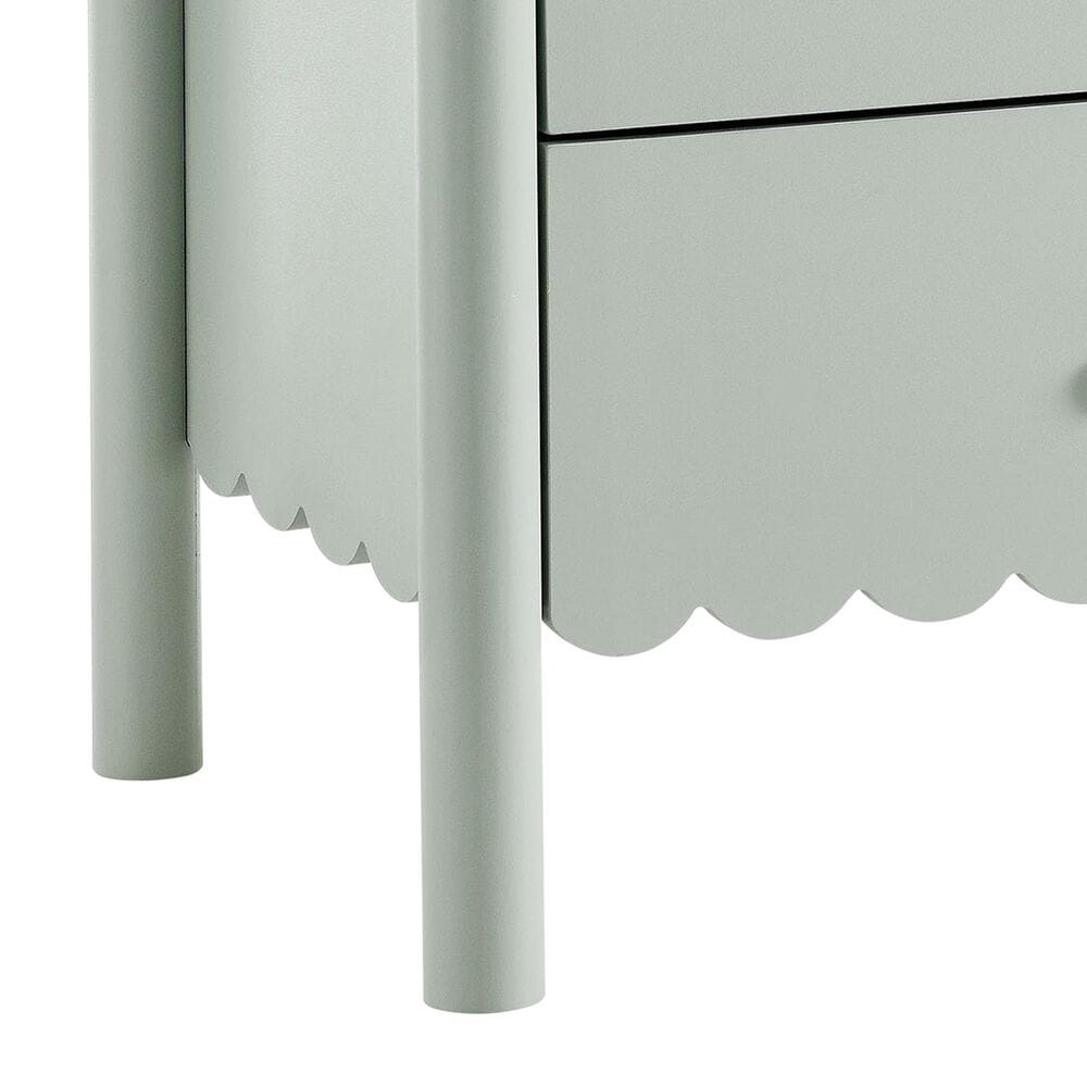 Modway Emmeline Scalloped 2 Drawer Nightstand in Sage, , large