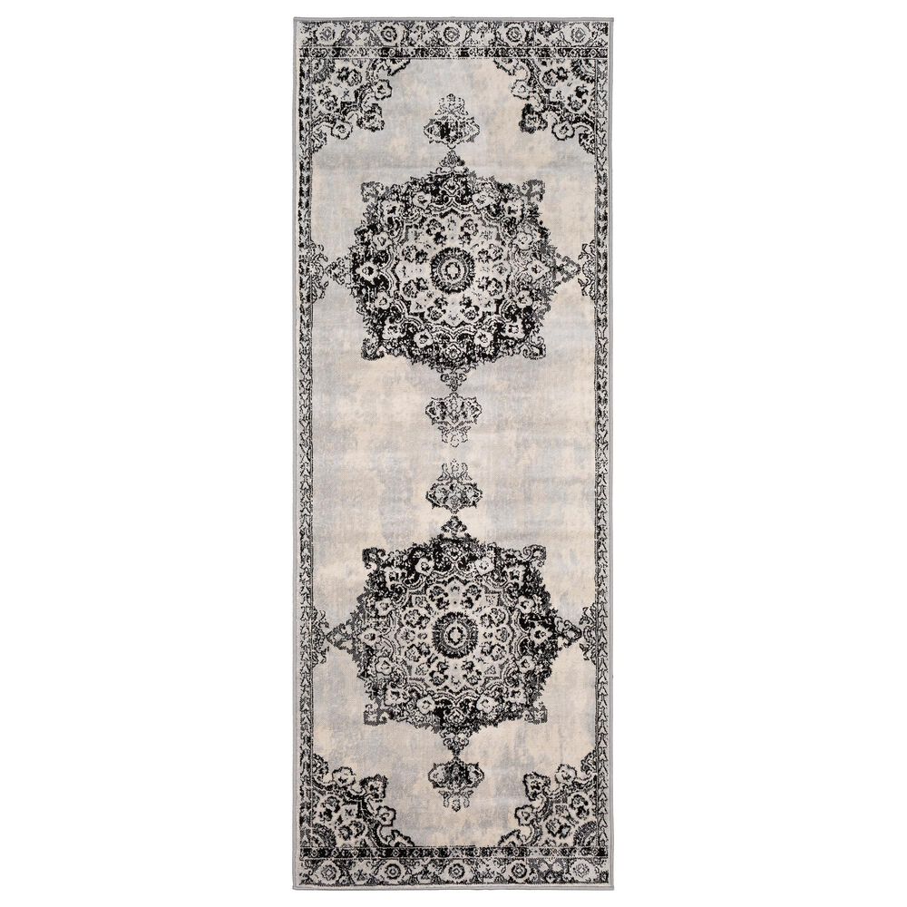 Surya Monaco MOC-2302 2'6" x 8' Gray, Black and Cream Runner, , large