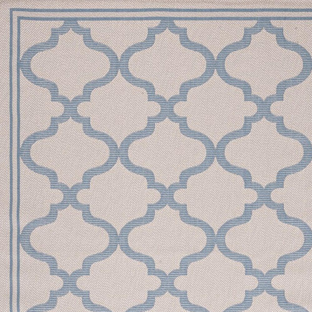 Safavieh Bermuda 6&#39;7&quot; x 9&#39;2&quot; Ivory and Blue Indoor/Outdoor Area Performance Rug, , large