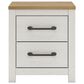 Ashley Linnocreek 2-Drawer Nightstand in White and Warm Brown, , large