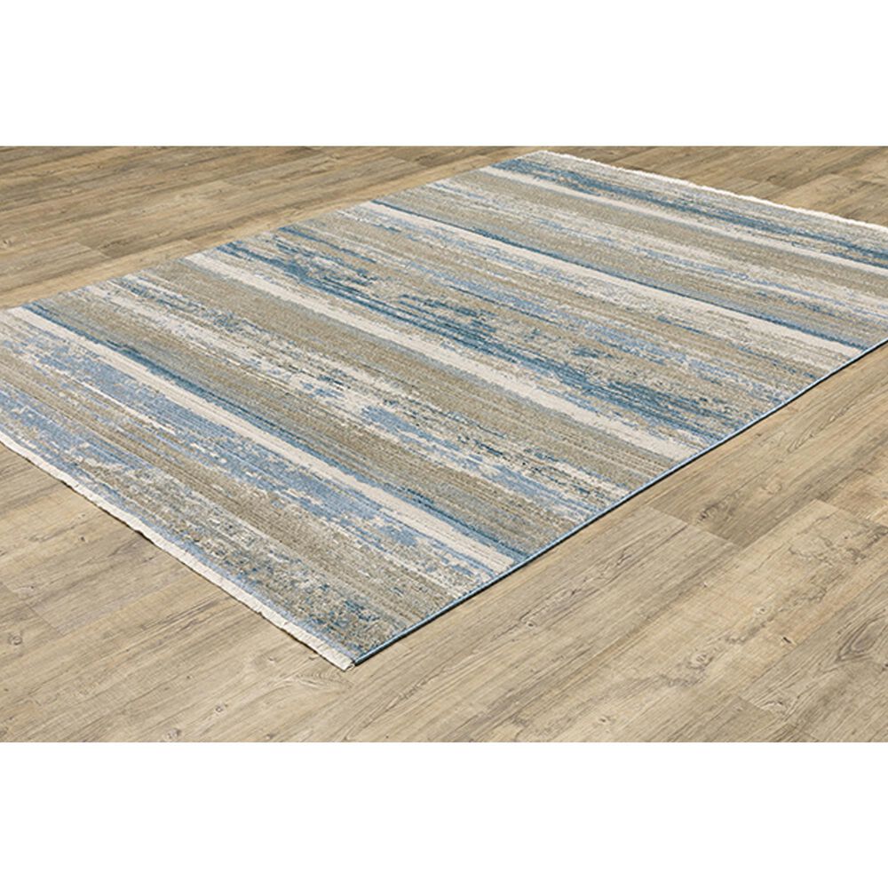 Oriental Weavers Bauer Abstract Stripes 3&#39;10&quot; x 5&#39;5&quot; Blue Area Rug, , large