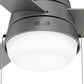 Hunter Aker 52" Outdoor Ceiling Fan with LED Lights in Matte Silver, , large
