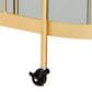 Baxton Studio Kamal 2-Tier Mobile Wine Bar Cart in Brushed Gold and Clear, , large