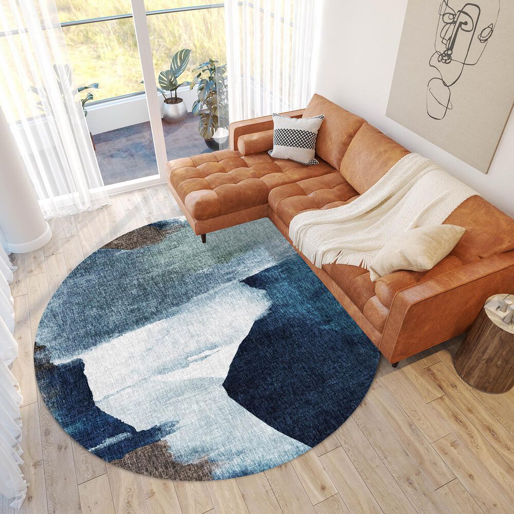 Dalyn Rug Company Boca BO7 Denim 8&#39; Round Area Rug, , large