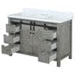 Lexora Home Marsyas 48" Single Bathroom Vanity in Ash Grey with 2 cm White Cultured Marble Top and Rectangular Sink, , large