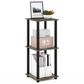 HOMLUX 2-Tier End Table in French Oak and Black (Set of 2), , large