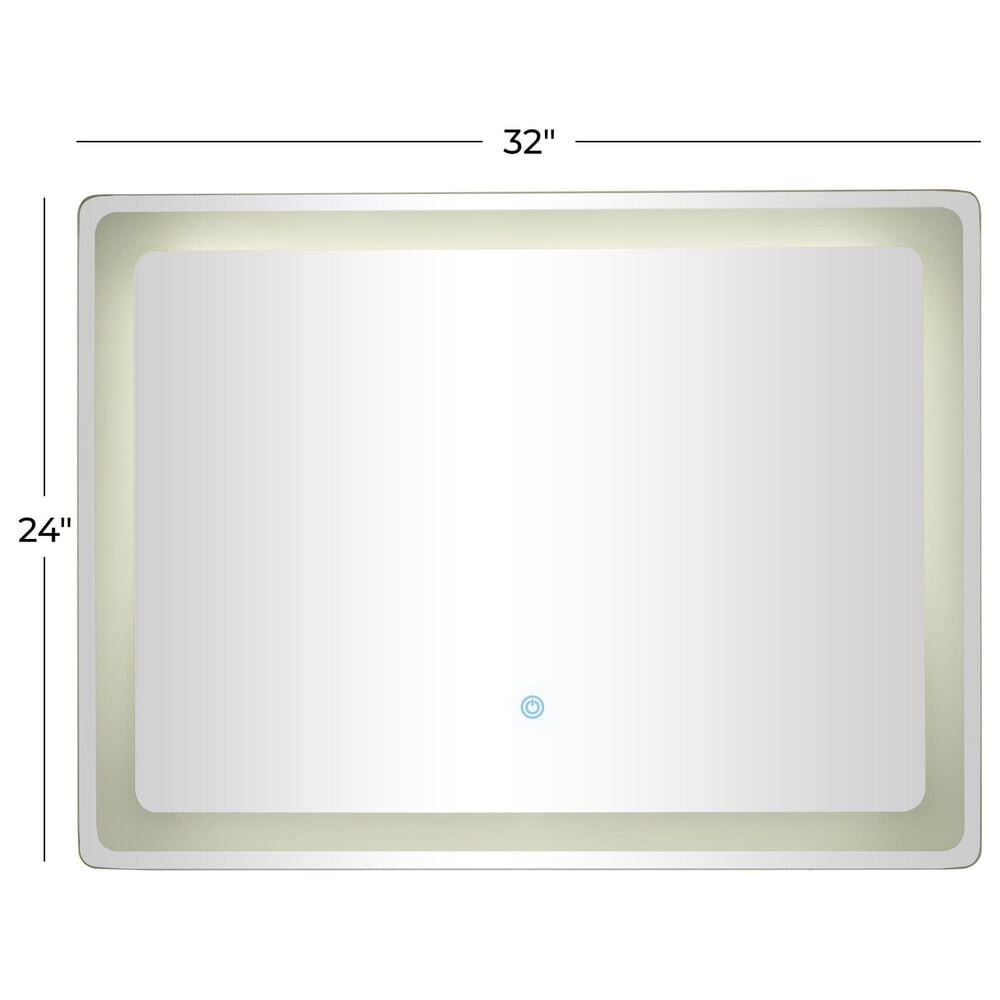 Maple and Jade 32&quot; Room LED Mirror in Silver and White, , large