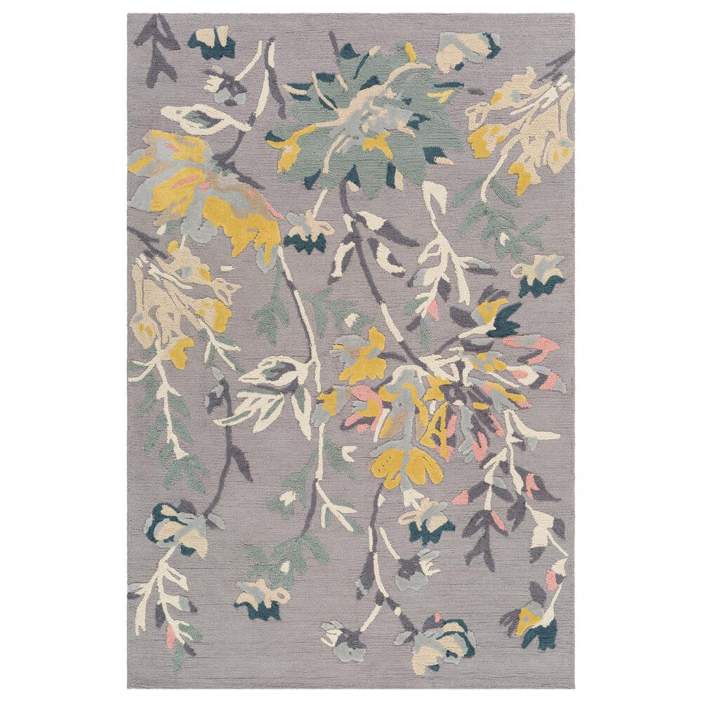 Surya Botanical 5' x 7'6" Gray, Saffron, Sage and Cream Area Rug, , large