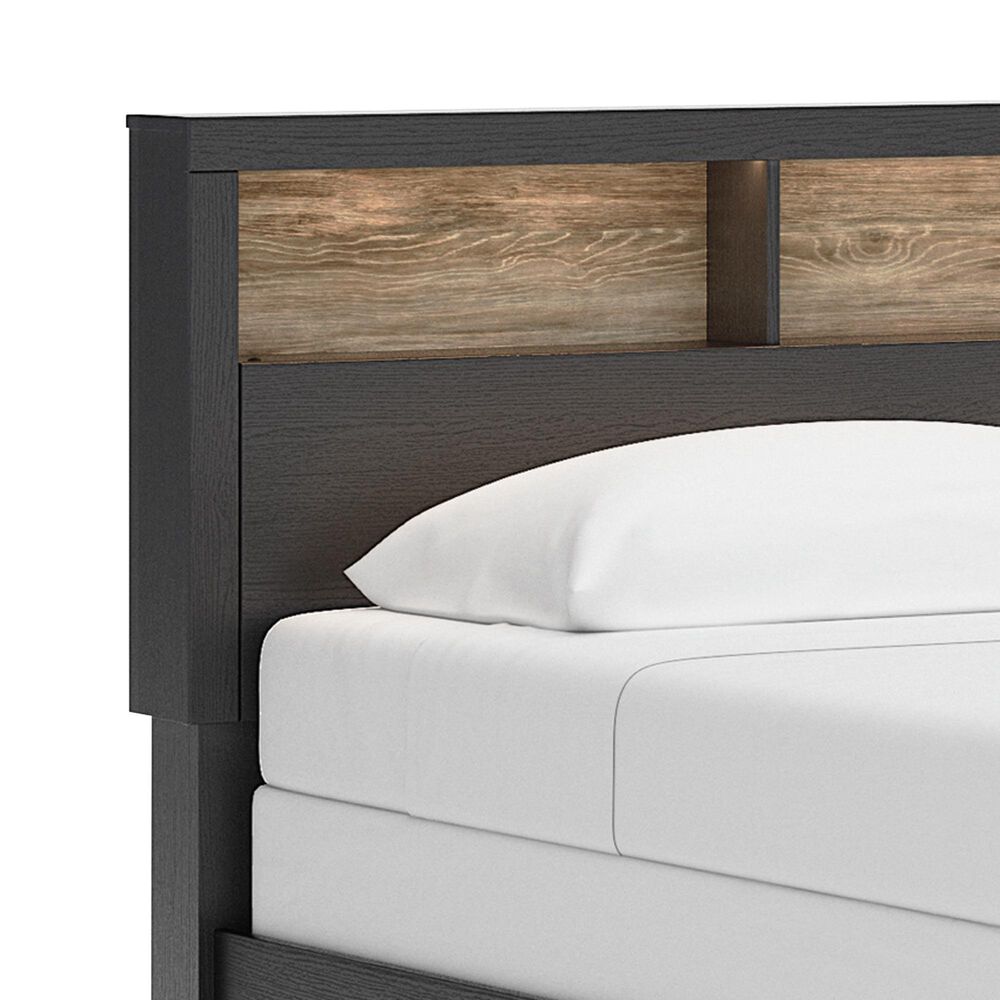 Ashley Broachmyn King LED Bookcase Bed in Black and Gray, , large