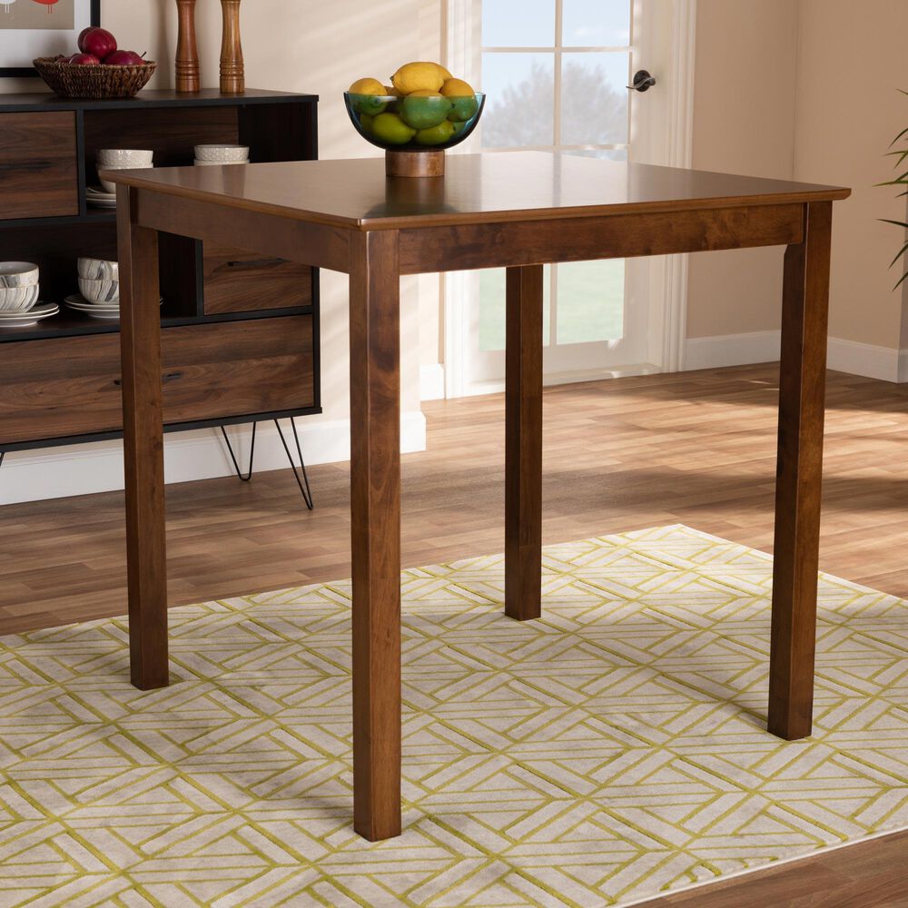 Baxton Studio Lenoir Counter Height Pub Table in Walnut Brown, , large