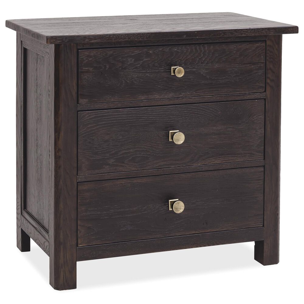 Hooker Furniture Driftwood King Panel Bed with Two Nightstands in Burnt Timber, , large