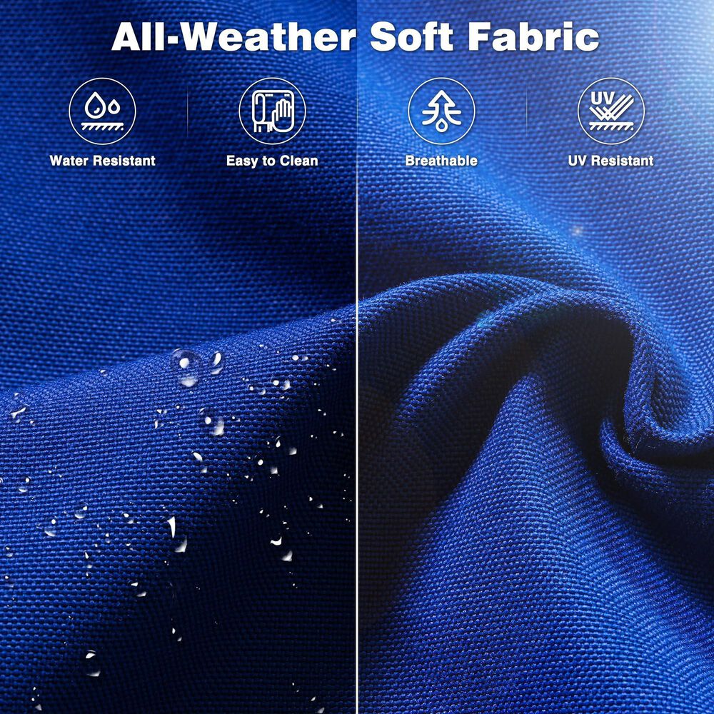 HOMLUX 5-Piece Patio Furniture Set with Chairs and Ottomans, High Back Outdoor Sofa Set, Brown Rattan in Denim Blue, , large