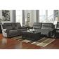 Ashley Austere Manual Reclining Loveseat with Center Console in Gray, , large