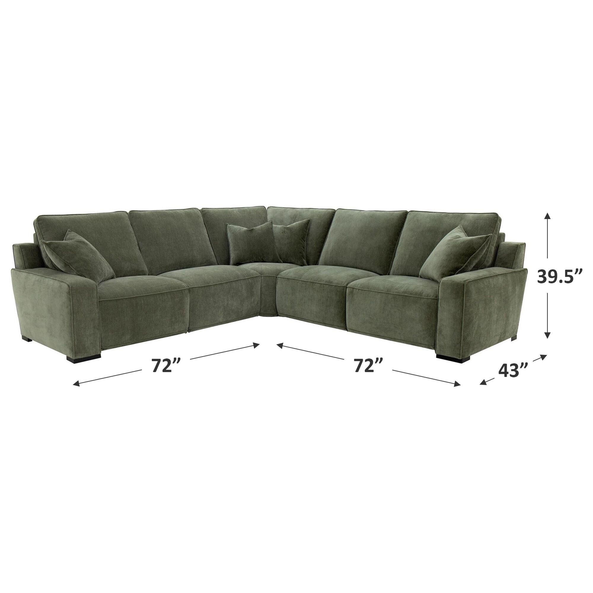 MotoMotion 5-Piece Power Reclining Sectional in Gimlet Moss