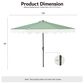 HOMLUX 10" Patio Umbrella with Adjustable Tilt and Scalloped Edge in Green, , large