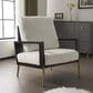 Hearth and Haven Velvet Lounge Arm Chair with Gold Metal Legs in White, , large