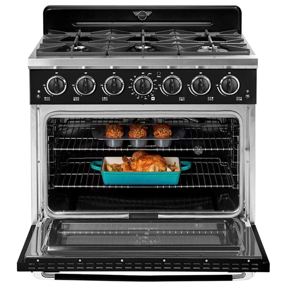 Unique Appliances Classic Retro 36" Pro Convection Gas Range in Midnight Black, , large