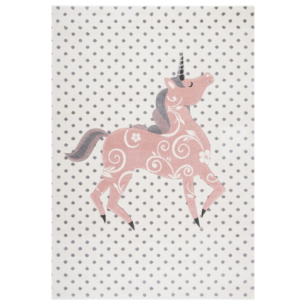 Safavieh Carousel 3"3" x 5"3" Ivory, Grey and Pink Kids Area Rug, , large