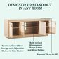 Walker Edison Sasha 70" TV Stand in Coastal Oak, , large