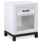 Riva Ridge Hyde Park 1-Drawer Nightstand in White and Black, , large