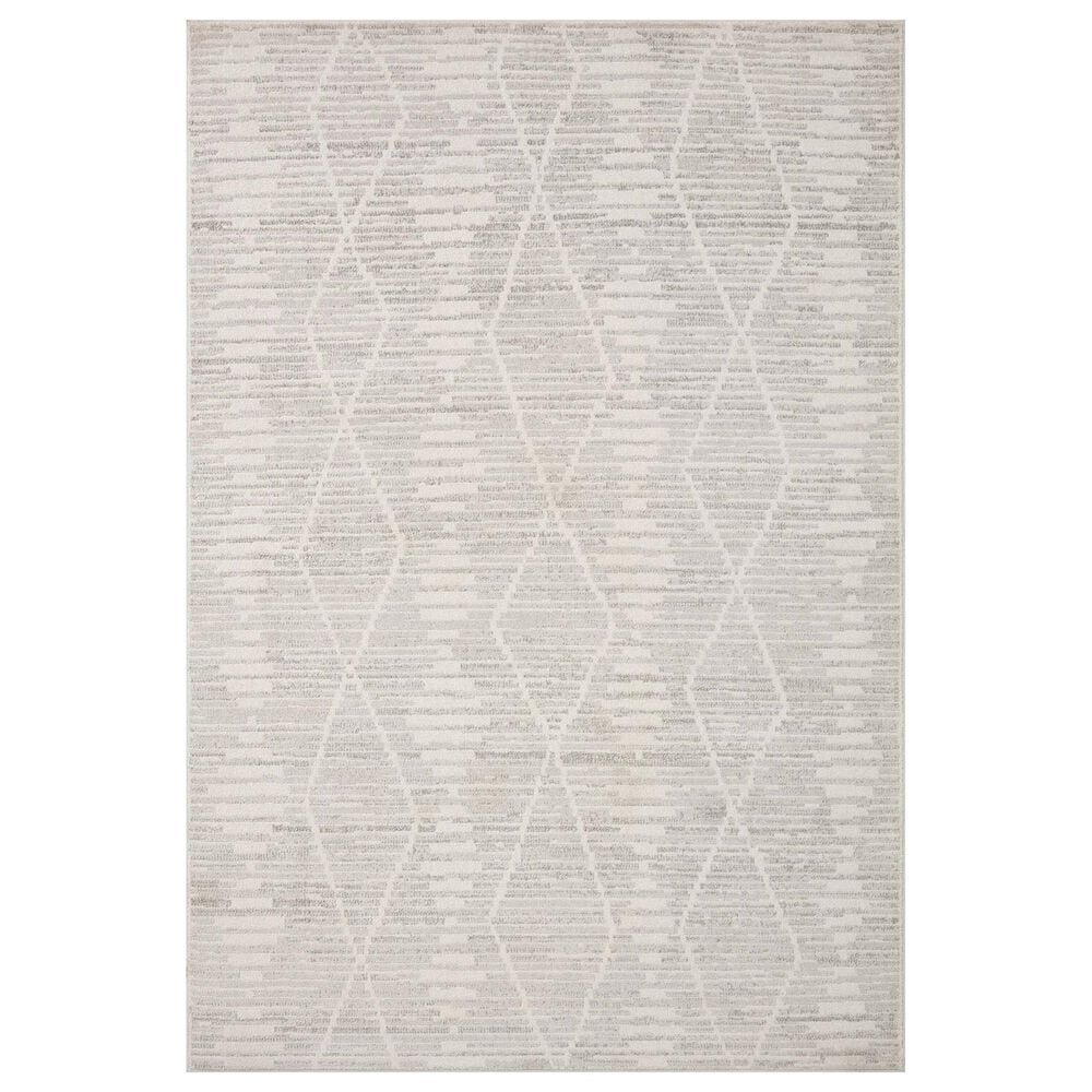 Loloi II Kamala 5"3" x 7"9" Ivory and Silver Area Rug, , large