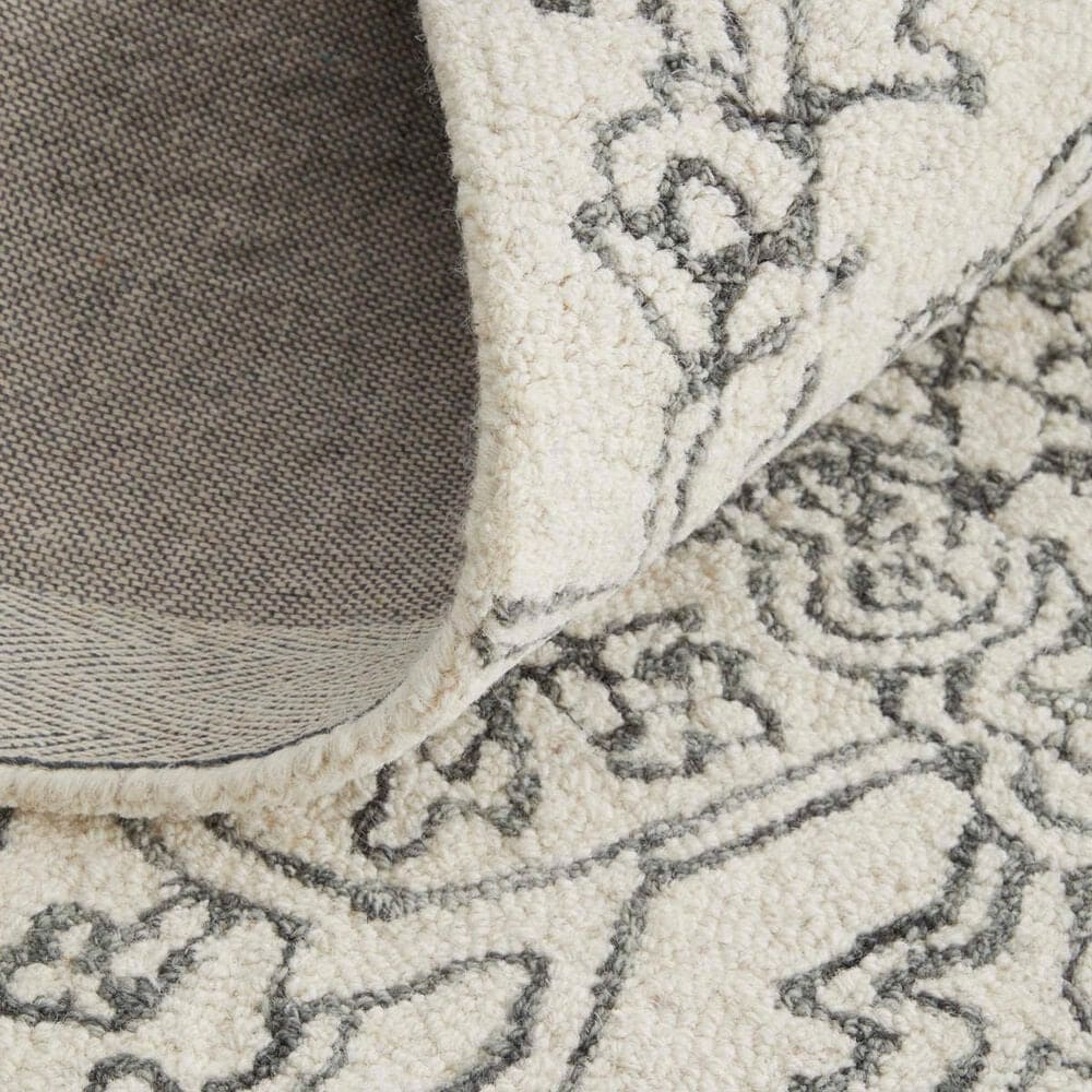 Feizy Belfort Ivory and Charcoal 12&#39; x 15&#39; Area Rug, , large