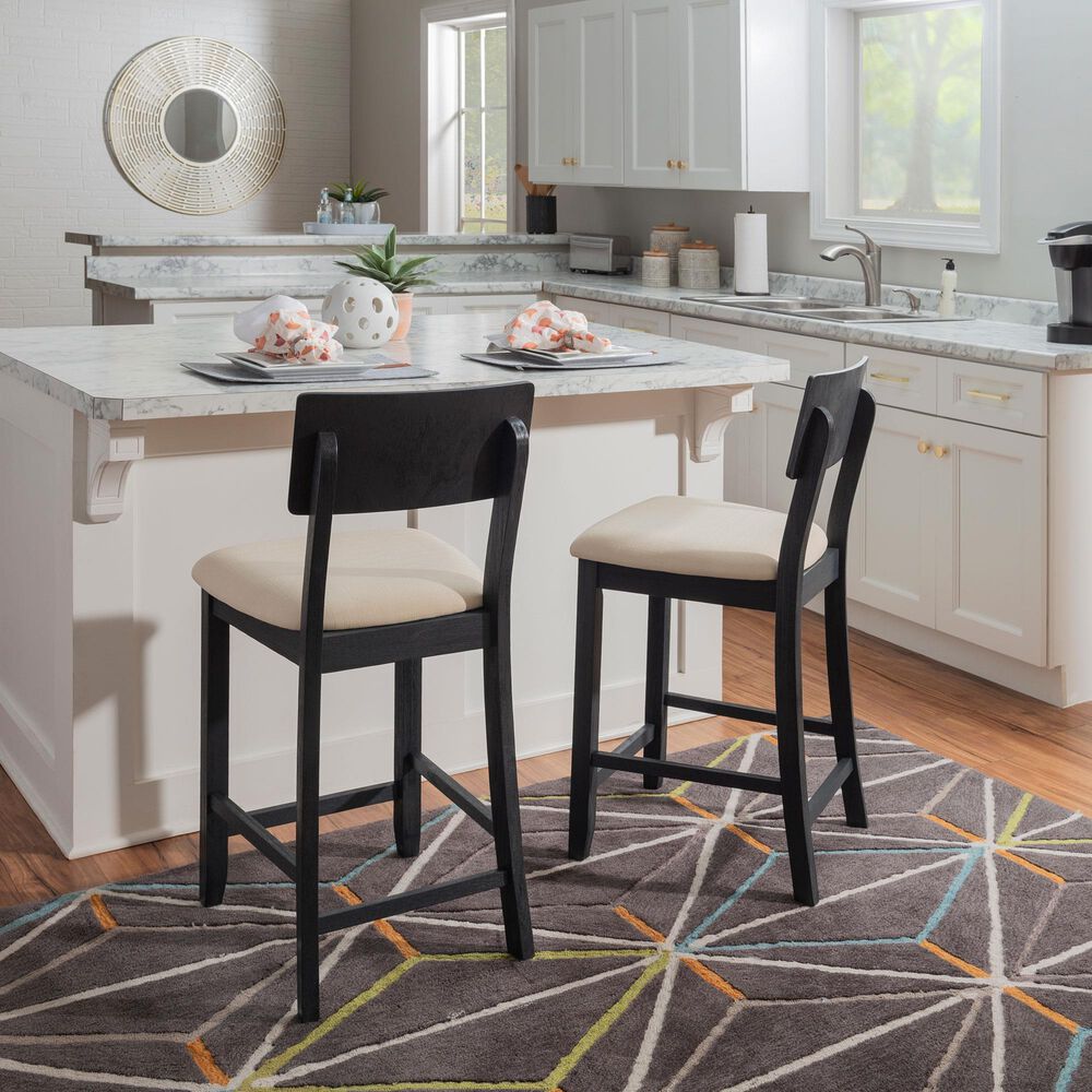 Linon Home Decor Jorissen Counter Stool in Dark Charcoal, , large