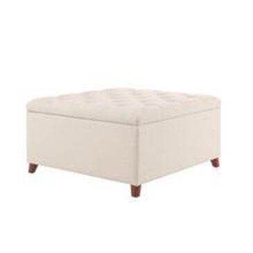 Linden Boulevard Bella Square Ottoman in Tan, , large
