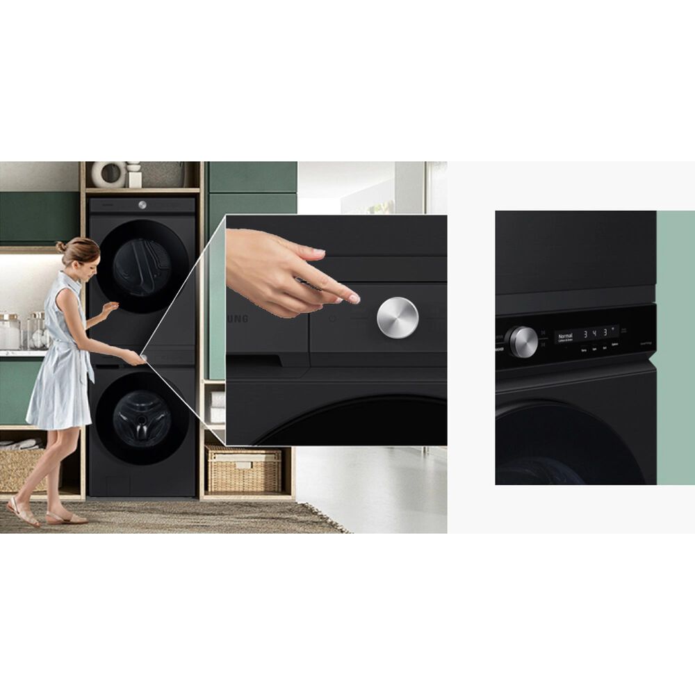 Samsung Bespoke 5.3 Cu. Ft. Front load Washer with Super Speed Wash and AI Smart Dial in Brushed Black, , large