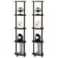 HOMLUX 5-Tier Multi-Purpose Corner Open Bookshelf in Columbia Walnut and Black (Set of 2), , large
