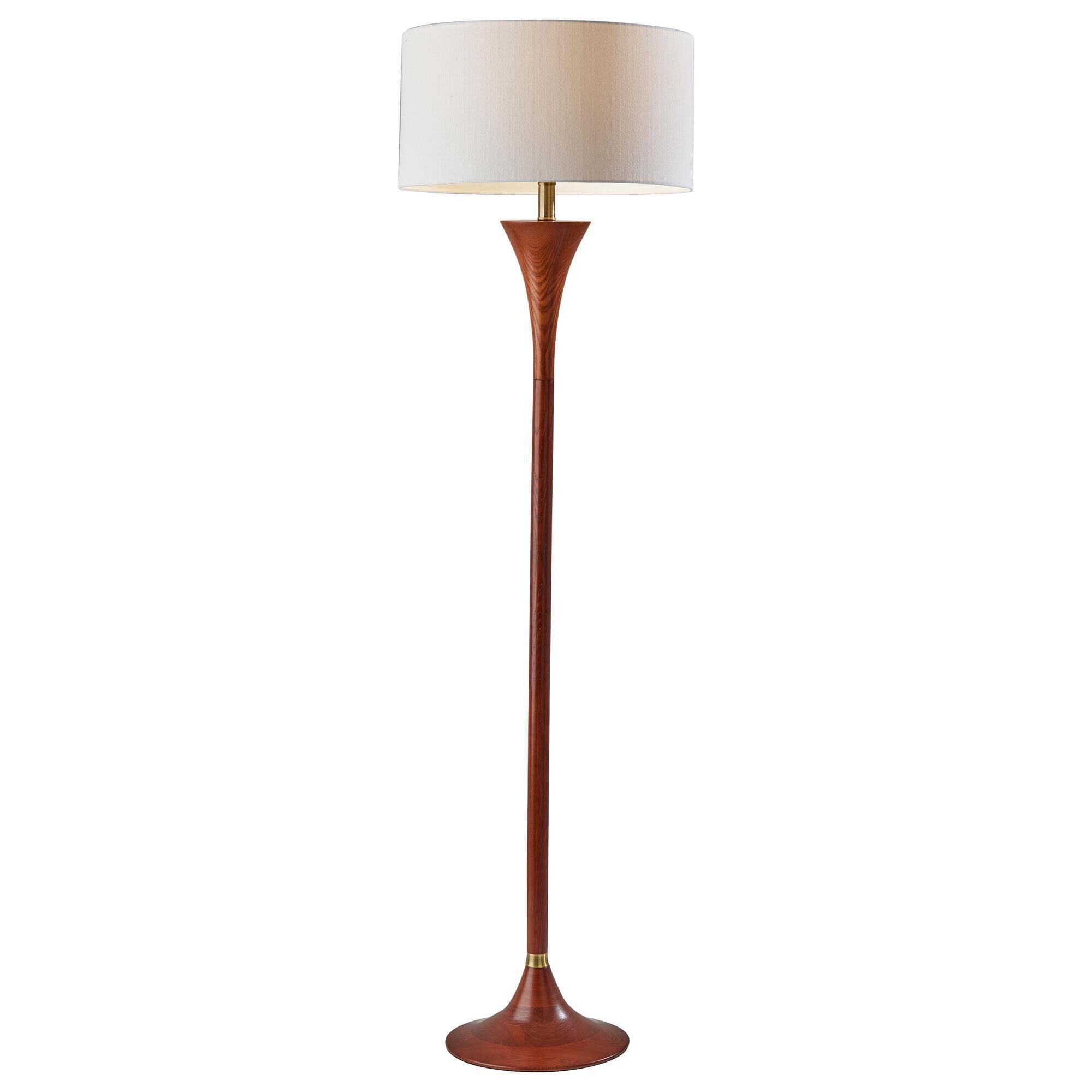 Brass and wood floor lamp cheap