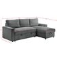 Everly Living Jayla 2-Piece Sleeper Sectional Right Facing Chaise in Gray, , large