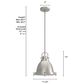 Hunter Bridgemoor 1-Light Pendant in Brushed Nickel, , large