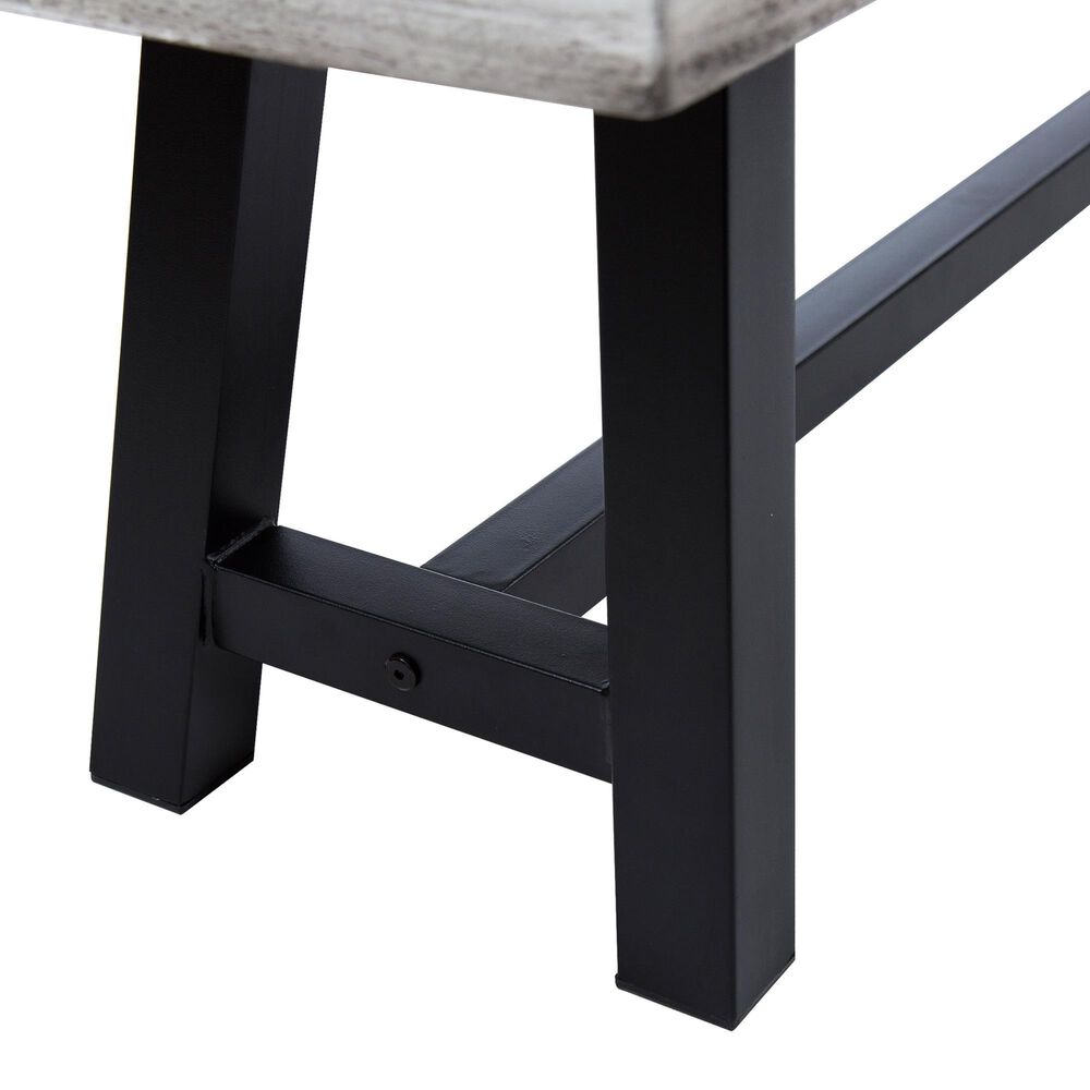 HOMLUX Carlisle Outdoor Bench in Light Gray and Black (Set of 2), , large