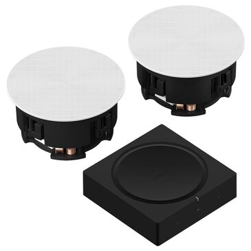 Sonos In-Ceiling Speaker Pair with Amplifier in White and Black, , large
