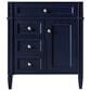 James Martin Vanities Brittany 30" Single Bathroom Vanity in Victory Blue with Single Hole 3 cm White Zeus Quartz Top and Rectangular Sink, , large