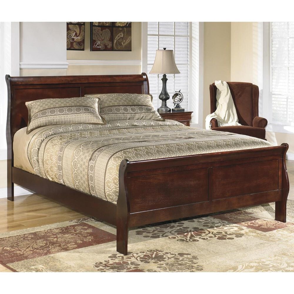 Ashley Alisdair King Sleigh Bed in Dark Brown, , large