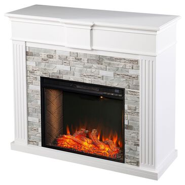 Southern Enterprises Bondale Smart Electric Fireplace in White/Gray, , large