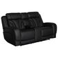 Interlochen Power Reclining Loveseat with Power Headrest in Blanca Jet Black, , large