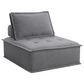 Elements International Paxton 4-Piece Armless Modular Sectional in Charcoal, , large