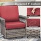 Sunwell Garden Patio Swivel Glider Chair with Gray Frame and X-Laced Armrests in Red (Set of 2), , large